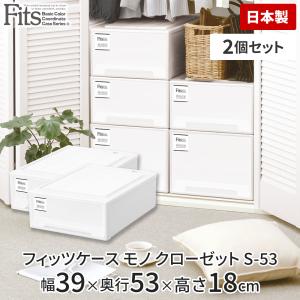 2個セット 天馬 フィッツケース クローゼット モノ S-53 ホワイト 幅39x奥行53x高さ18cm 押入れ 引き出し 収納ケース｜smile-com