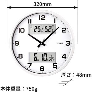 掛け時計 アナログ ダブルポスト 静音 連続秒...の詳細画像1