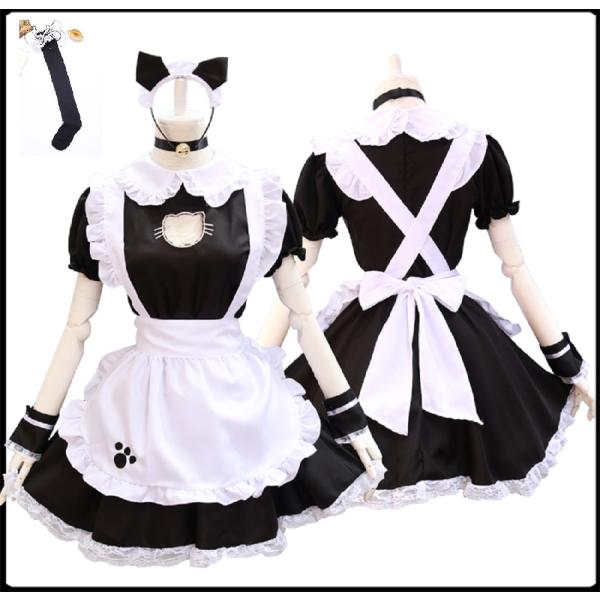 メイド服 猫メイド ネコ耳 コスプレ衣装 5点セット
