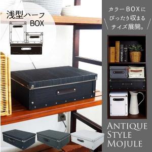 収納ボックス フタ付き/ アンティークスタイルモジュールボックス 浅型  ABS2-A