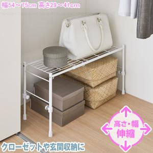 伸縮ラック スリム(縦横伸縮タイプ) OHW-50WH / 押入れ クローゼット 収納 ラック 棚 高さ伸縮 幅伸縮 整理棚 省スペース 金属製 収納上手 スペース有効活用