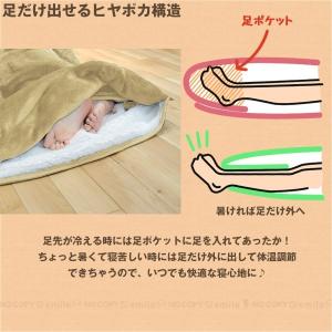 筒状 毛布 寝袋 / 包まれる毛布 モケット 無地の詳細画像2