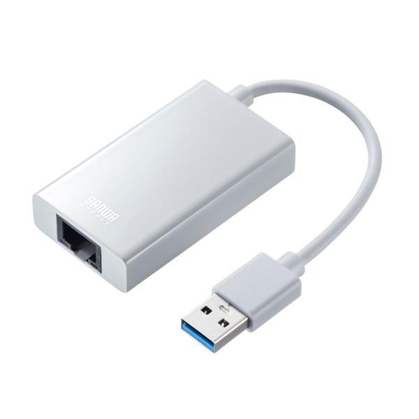 サンワサプライ USB-CVLAN3WN USB3.2-LAN変換アダプタ(USBハブポート付・ホワ...