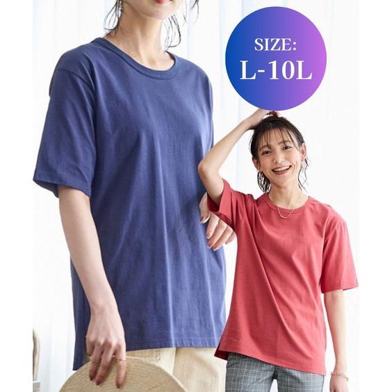 トップス 大きいサイズ綿100%汗染みしにくいクルーネック５分袖Ｔシャツ レディース 無地 ベーシッ...