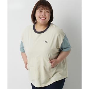 ★LYP会員様限定価格★トップス 大きいサイズロゴスパーク綿100%5分袖ロング丈ゆるＴシャツ