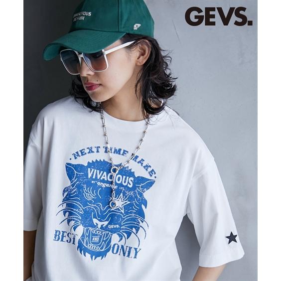 トップス 大きいサイズ 綿100％グラフィックプリントＴシャツ GEVS.