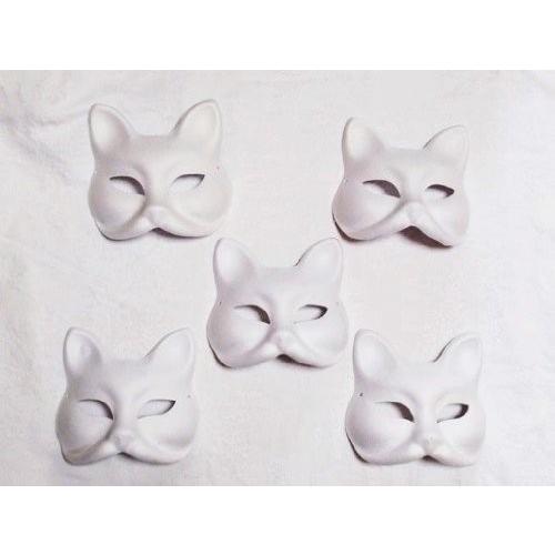 白 きつね キツネ 狐 お面 お得 5枚 セット / 動物 アニマルマスク マスク ハロウィン クリ...