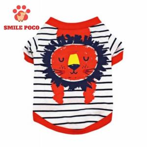 犬服 ペット服 ペット用品 春夏秋 かわいい ライオン Tシャツ シャツ アニマル SMILE POCO