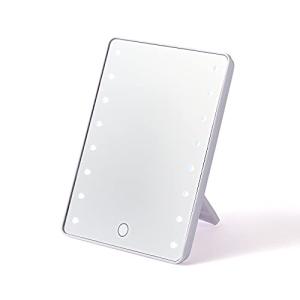 Francfranc ルチオ ブライトニングミラー S ホワイト 女優ミラー LEDライト付き 無段階調光 USB対応 化粧鏡 卓上ミラー｜smile-shop-ys