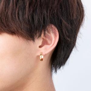 ポストのみ18金 フープピアス メンズ レディ...の詳細画像2