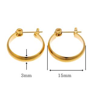ポストのみ18金 フープピアス メンズ レディ...の詳細画像5