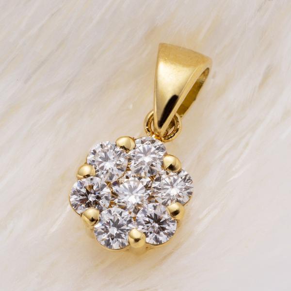 ダイヤモンド ネックレス ペンダント トップ レディース 18金 天然石 K18 18K イエローゴ...