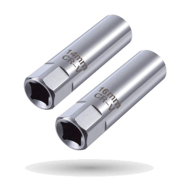 Mufash スパークプラグレンチ専用ソケット プラグソケット(12角) 2本セット14mm &amp; 1...