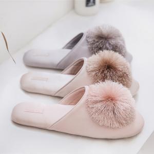 スリッパ ポンポン 来客用 おしゃれ 上品 ルームシューズ 洗える 室内用 レディース スリッパ 通気 静音 静か 滑り止め 婦人 大人 女性用 部屋 屋内 靴