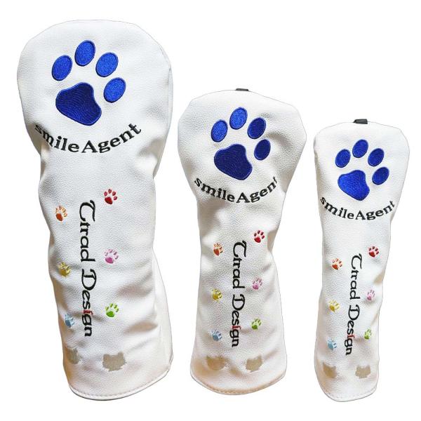 ゴルフヘッドカバー スマイルエージェント 撥水 PU素材使用 肉球シリーズ　ドライバー用　フェアウェ...