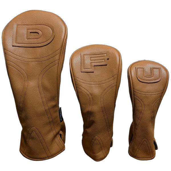 ゴルフヘッドカバー クラシックデザイン 撥水 PU素材使用 ドライバー用　フェアウェイ用　UT用　 ...