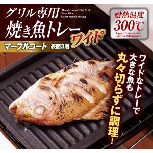 穴ありタイプ グリル専用焼き魚トレーワイド マーブル 魚焼きグリル専用 グリルトレー グリルプレート メール便 送料無料｜smilecube