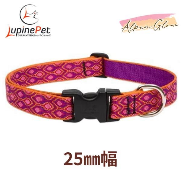 ワンタッチ首輪・Sサイズ・25mm幅　アルペングロー柄Alpen Glow 30-50cm　LUPI...