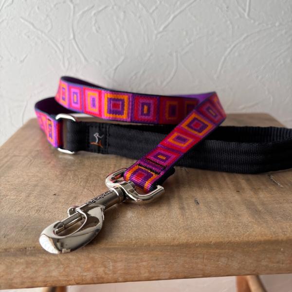 120ｃｍリード　ルビーキューブ柄　25ｍｍ幅　LUPINE　ルパイン　パッド付き　アメリカ製　軽量...