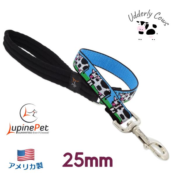 60ｃｍショートリード　うし柄 Udderly Cows 25ｍｍ幅　LUPINE　ルパイン　パッド...