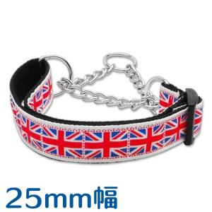 M・ハーフチョークカラーユニオンジャック柄30〜50ｃｍ25mm幅アメリカ製