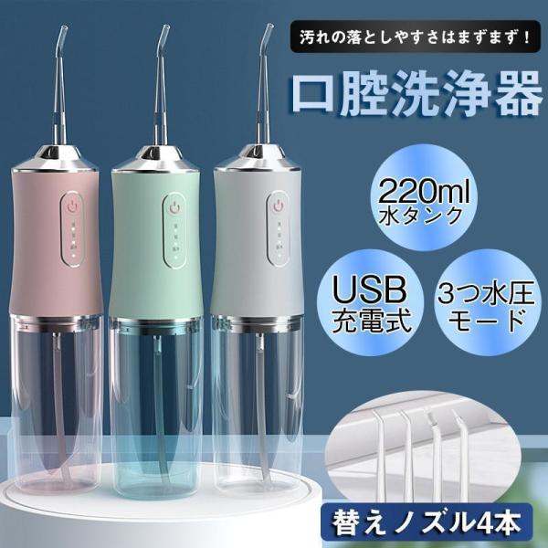 口腔洗浄器 usb充電式 電動 超音波 歯垢除去 ジェットウォッシャー 歯石取り 口腔ケア 携帯型 ...