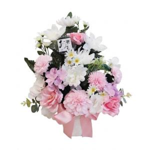 ソープフラワー お盆　ピンク大サイズ　枯れない 仏花 桃色 お供え 花束 仏壇花 お盆 お悔やみ 造花 香り付き 観賞用 水やり 不要 軽量 持ち運び 楽々 豪華