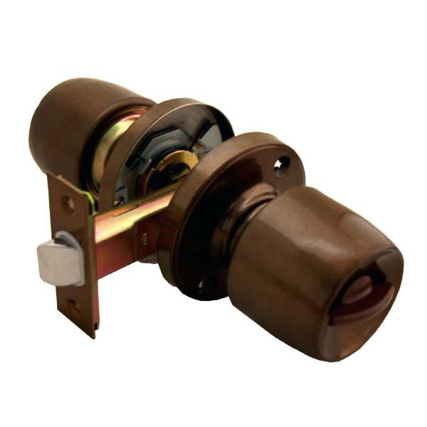 NP260-BW 室内用取替錠前 トイレ用 内鍵付 チューブラ握り玉 ブロンズ 00776621-0...