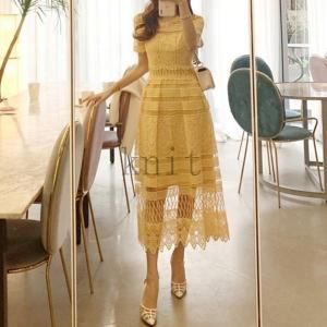 GIAMBATTISTA VALLI】ライム/ネオン イエロー ドレス-