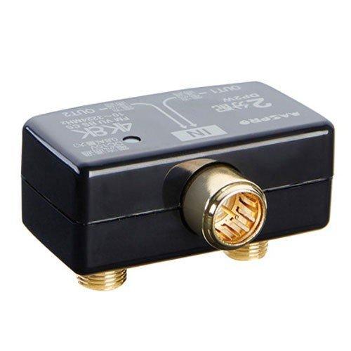 マスプロ 全端子電流通過型 双方向・VU・BS・CS 3224MHz対応2分配プラグ DP2W-P