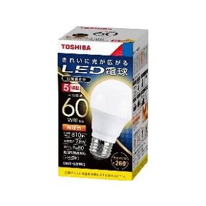 LED電球 TOSHIBA（東芝ライテック） E26口金 一般電球形 全方向タイプ 白熱電球60W形...