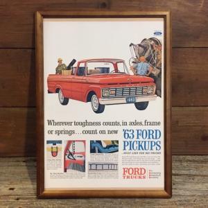 Ford ピックアップトラック ポスター B4 額縁入 ◆ 1963年式 複製 フォード B4-355｜smilemaker2525