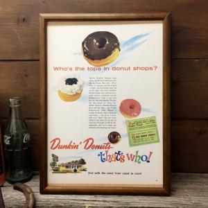ダンキンドーナツ 広告 ポスター B4額入り ◆ 複製 Dunkin' Donuts B4-370｜smilemaker2525