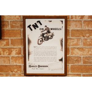 ハーレー TNT オンホイール 複製 ポスター B4額縁入り ◆ 1934年 FB4HD12｜smilemaker2525