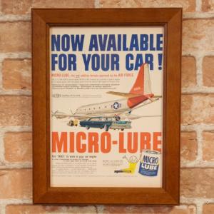 MICRO-LUBE マイクロルーベ ミニポスター B5額入 複製広告 ◆ USAF エアクラフト FB5-122｜smilemaker2525