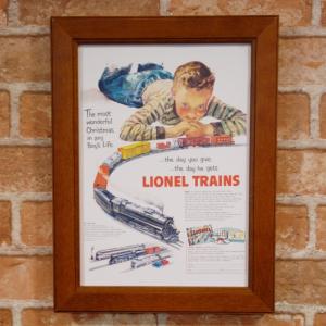 ライオネルトレイン 鉄道 おもちゃ ミニポスター B5額縁付き 複製広告 ◆ LIONEL 列車 FB5-249｜smilemaker2525