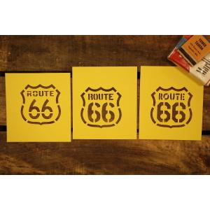 ルート66 ロゴ ステンシル 型紙 3種類セット ◇ 塗装 Route66 タテ3