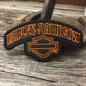 送料無料 ハーレー ロゴ 刺繍 ワッペン ◆ 旧ロゴ風 Harley Davidson アイロン接着可能 CA-WP015｜smilemaker2525