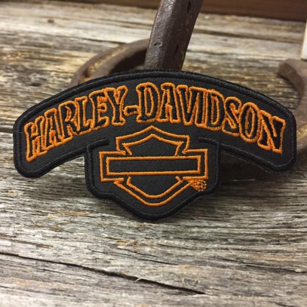 送料無料 ハーレー ロゴ 刺繍 ワッペン ◆ 旧ロゴ風 Harley Davidson アイロン接着...