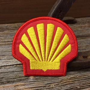 SHELL 貝ロゴ ワッペン ◆ 刺繍 パッチ シェル モーターオイル 石油 燃料 CAWP056｜smilemaker2525