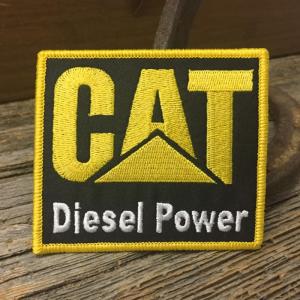 CAT ディーゼルパワー ロゴ ワッペン ◆ 刺繍 アイロンパッチ キャタピラー 重機 作業車 CAWP075