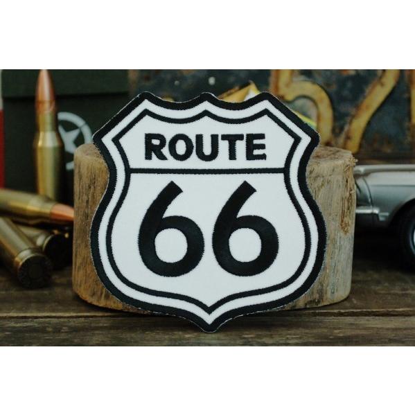 ROUTE66 道路標識型 刺繍ワッペン ◆ ルート66 旧国道 HLPL9295