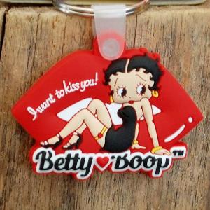 Betty Boop ラバー キーホルダー ◇ ベティちゃん アメコミ ピンクの