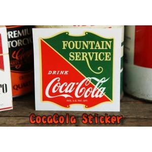 コカコーラ ファウンテンサービス ステッカー ◆ シール Cola コーク JLBA02｜smilemaker2525