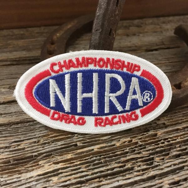 NHRA 楕円形 ロゴ 刺繍 ワッペン ◆ パッチ ドラッグレース ＮＨＲＡ JLWP238