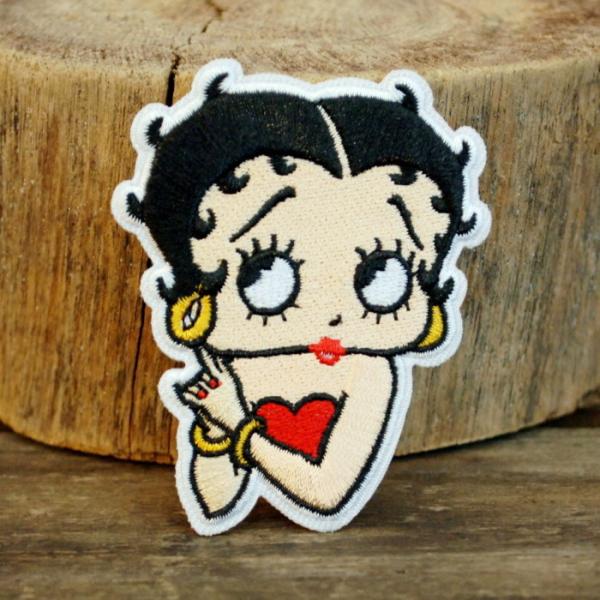ベティちゃん 定番 刺繍ワッペン ◆ 赤ドレス 上半身 アイロン接着可 ベティ・ブープ BETTY ...