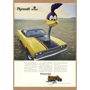 ロードランナー プリムス レトロミニポスター B5サイズ ◆ 複製広告 アメ車 Plymouth U...