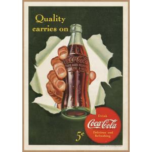 Coca-Cola レトロミニポスター B5サイズ ◆ 複製広告 コカコーラ 赤丸ロゴ 1本5セント...