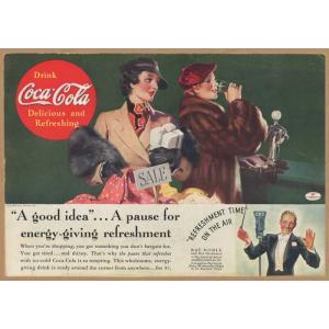 Coca-Cola レトロミニポスター B5サイズ 複製広告 コカコーラ 女性
