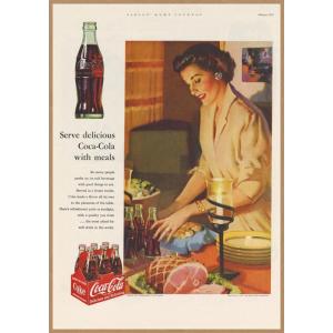 Coca-Cola レトロミニポスター B5サイズ 複製広告 ◆ コカコーラ ボトル 6本パック イ...